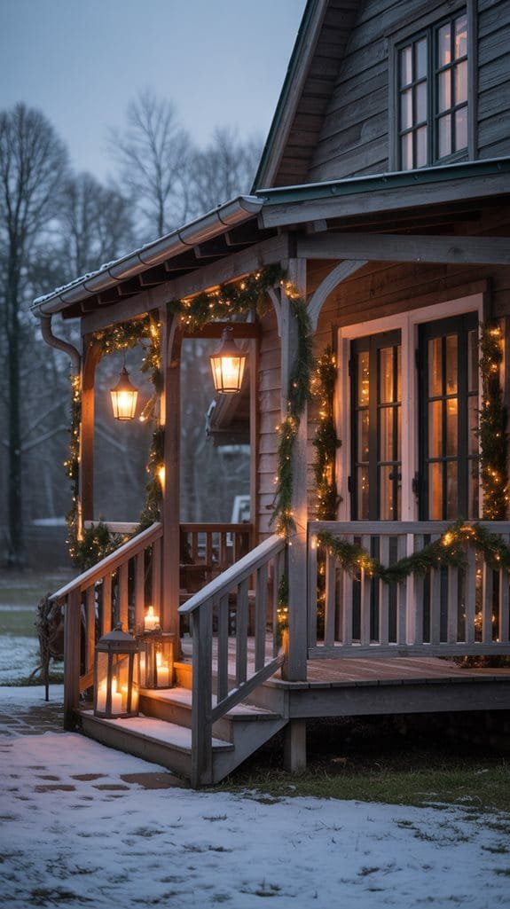 rustic lanterns and candles