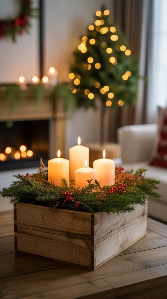 rustic reclaimed wood centerpiece
