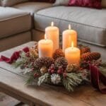 rustic winter candle decor
