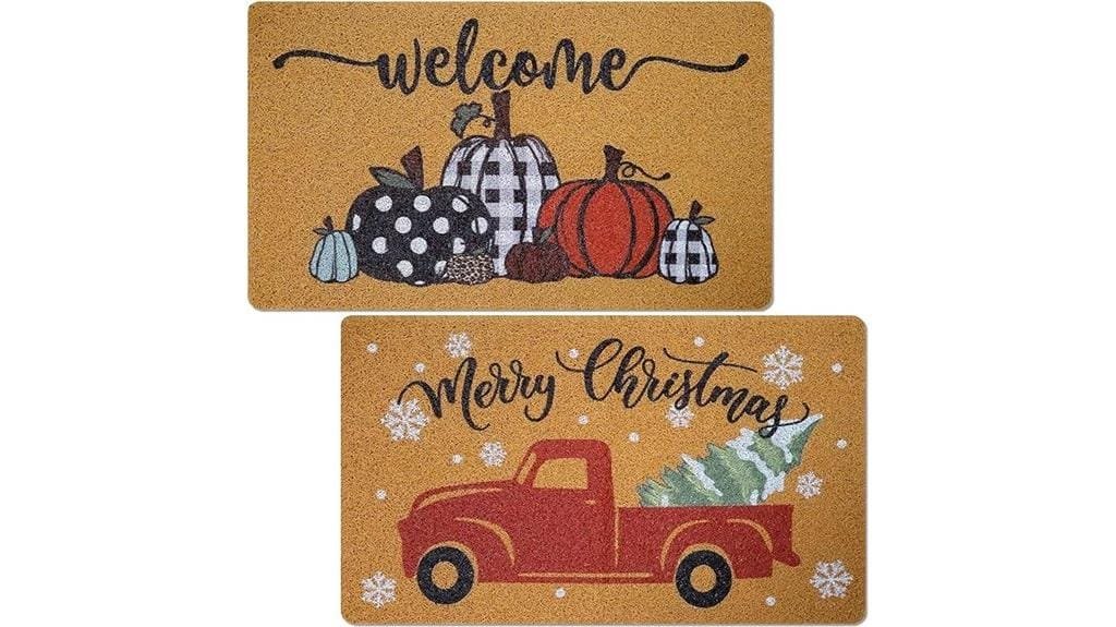 seasonal coir doormat set