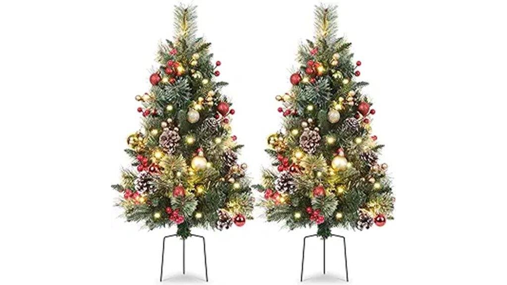 set of 2 trees