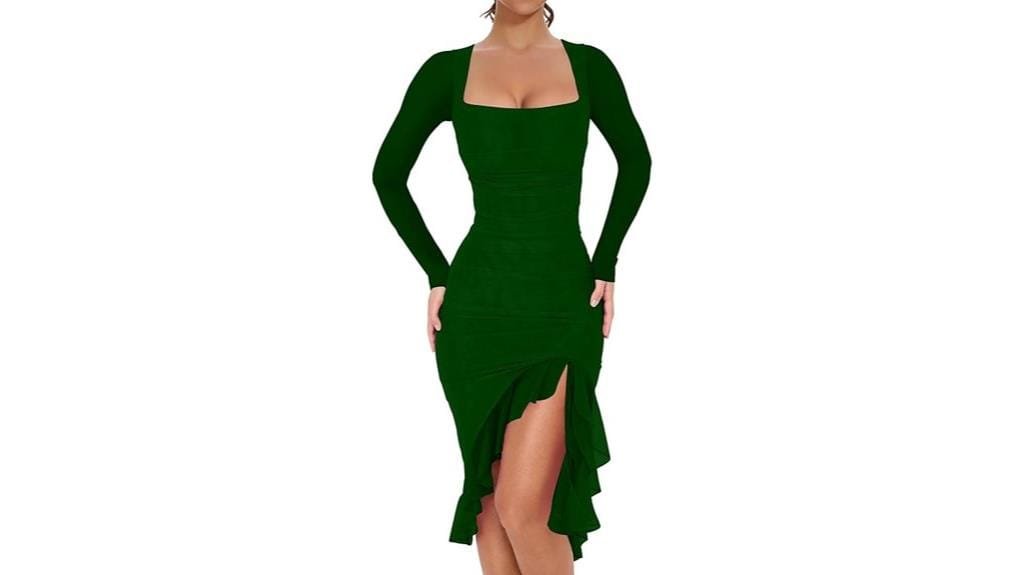 sexy ruched bodycon dress