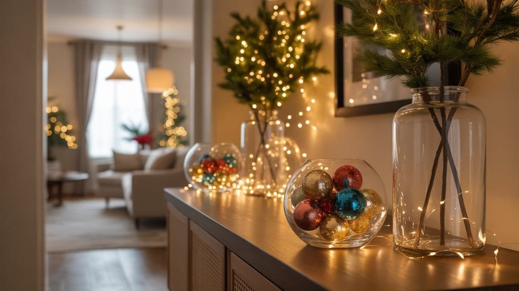 showcase ornaments in glass