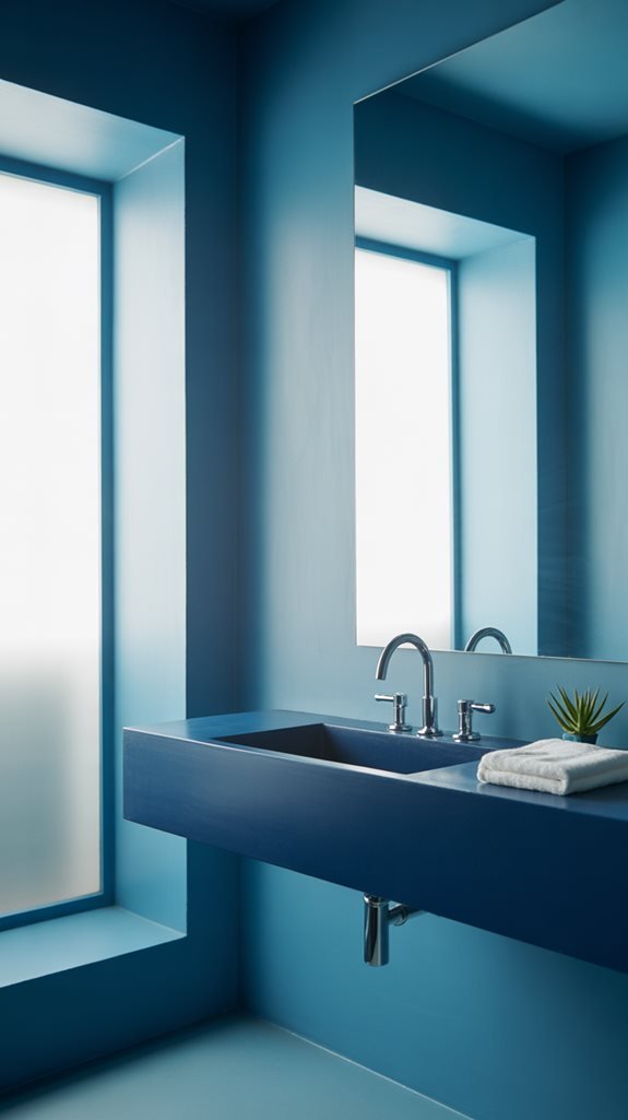 sleek blue minimalist fixtures