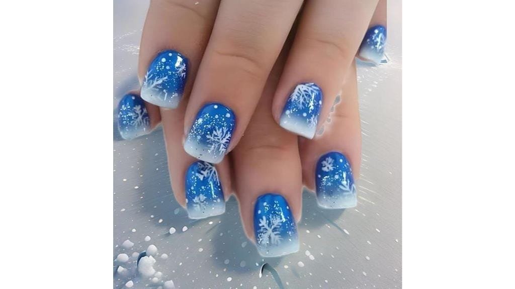 snowflake acrylic press ons