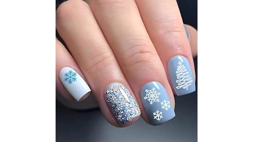 snowflake christmas coffin nails
