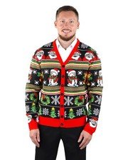 SOCAL LOOK Men Ugly Christmas Sweater Cardigan - Funny Festive Holiday Pullover