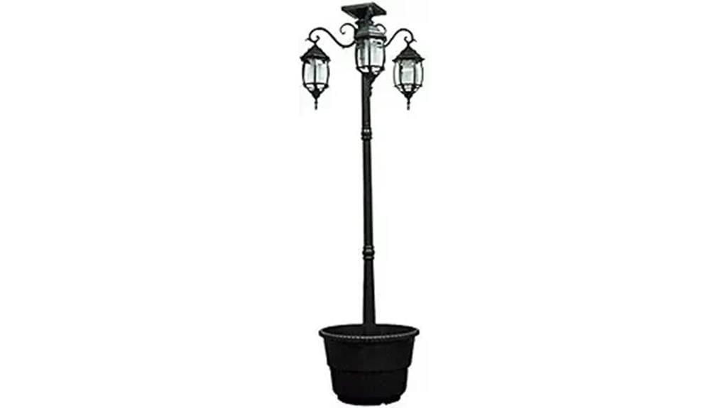 solar lamp post planter