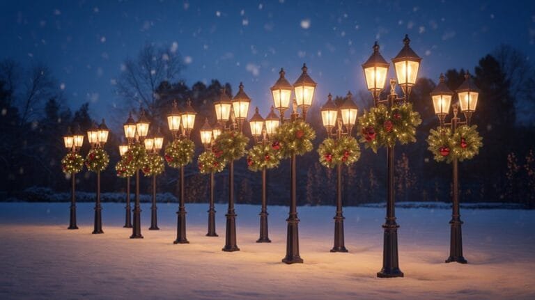 solar lampposts for christmas