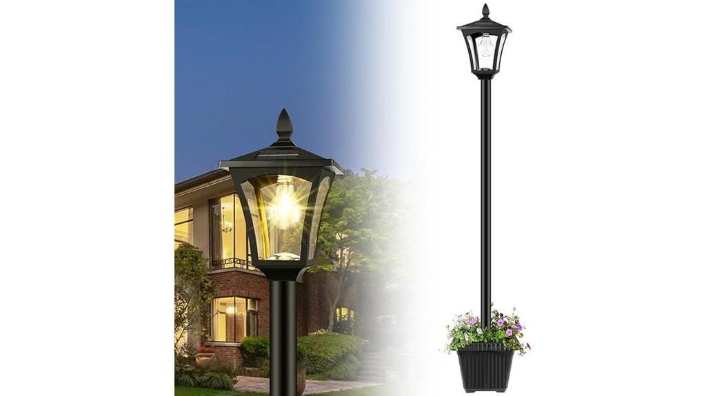 solar light with planter