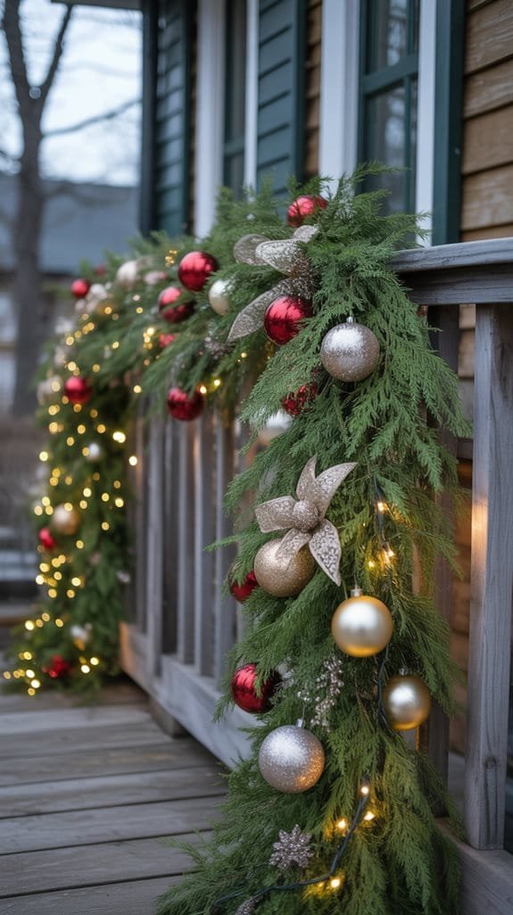 sparkling porch ornament arrangement