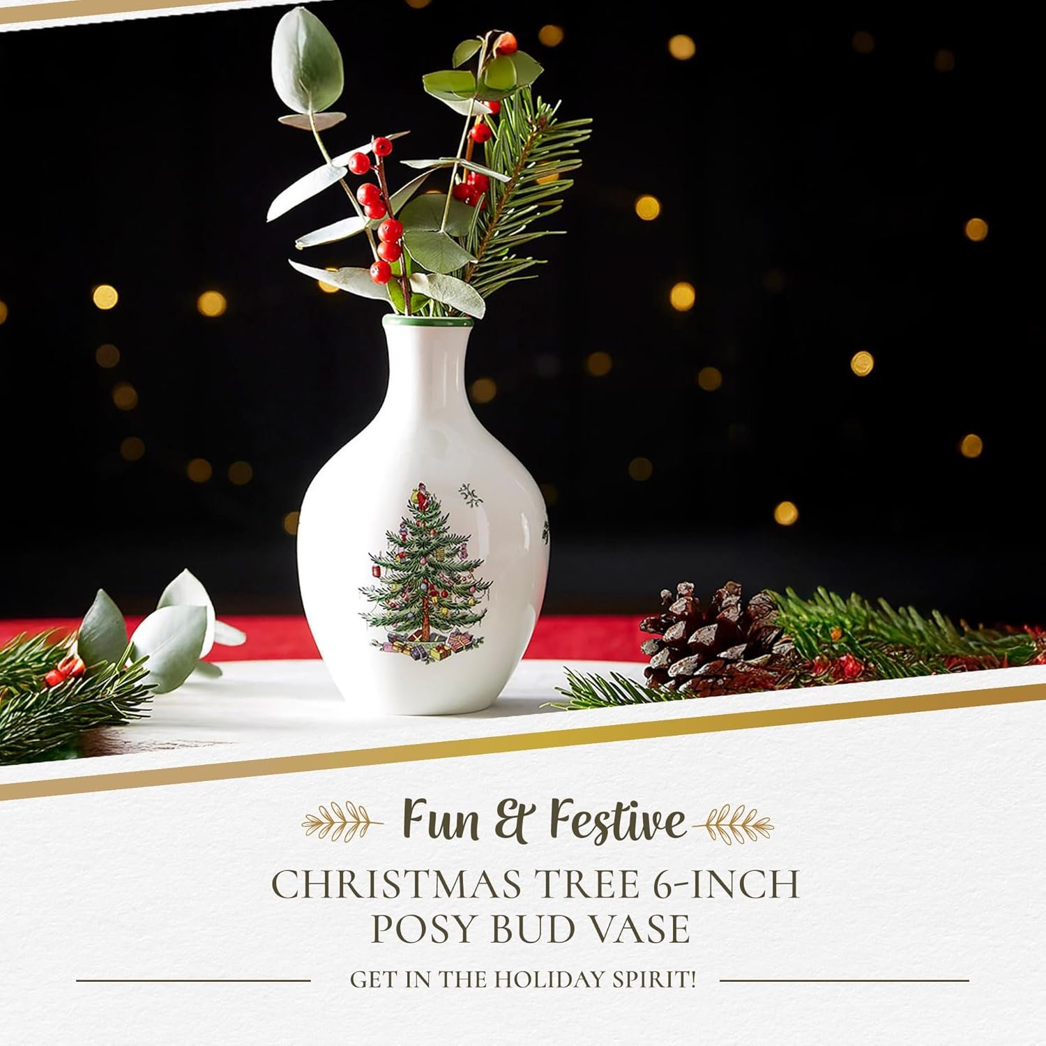 Spode Christmas Tree 6" Posy Vase