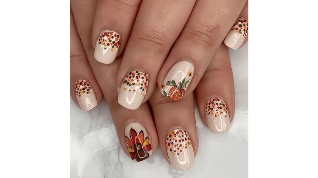 thanksgiving themed press on nails