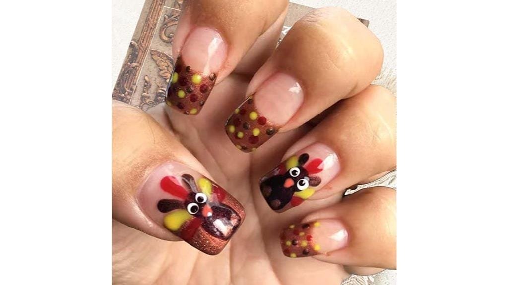 thanksgiving themed press on nails