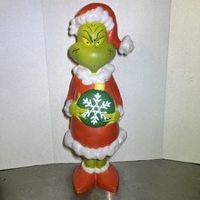 The Grinch 24" Green Ornament Christmas Gemmy Blow Mold Lighted Decoration NWT