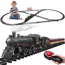 Train Set for Kids,Remote Control Locomotive Engine Under Christmas Tree,Elec...