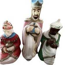 Vintage 1990s Nativity Wisemen 3 Kings Blow Mold Lighted Empire Made USA Tested