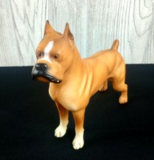 Vintage 70s Breyer Boxer Dog Standing On Guard Matte Tan White Front Feet 66 USA