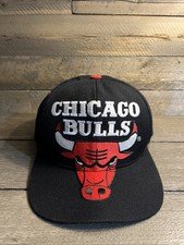 Vintage 90s Chicago Bulls Monster Text Snapback Hat AJD tag wool blend Big Logo