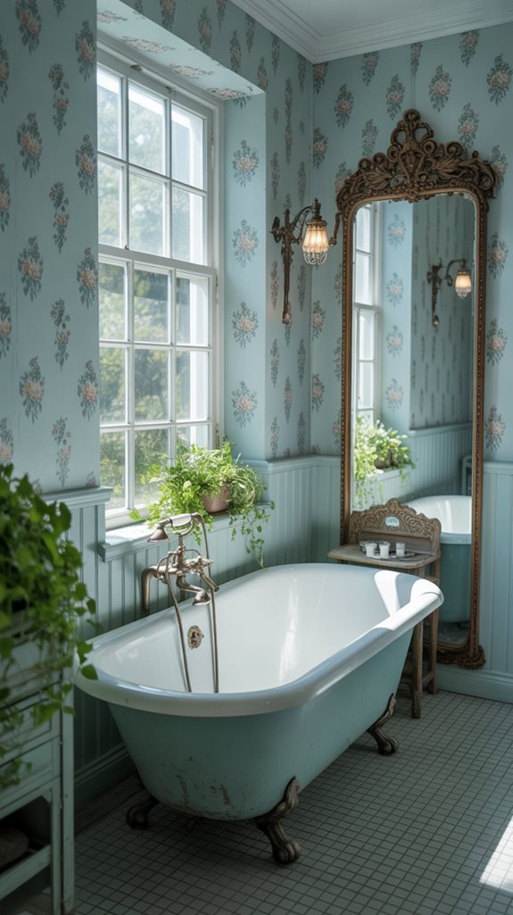 vintage blue floral elegance