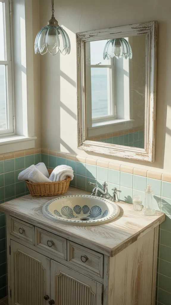 vintage coastal bathroom charm