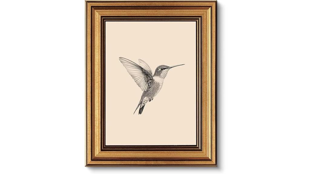 vintage hummingbird wall art