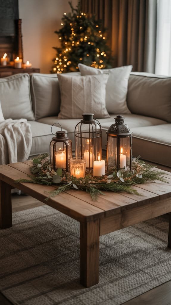 vintage lantern centerpiece styling
