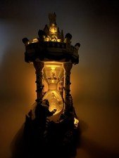 Vintage Beauty And The Beast Castle Hour Glass Snow Globe w/Light & Music - Rare