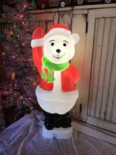 Vintage Blow Mold Santa Bear Union Products Don Featherstone New Old Stock 33”