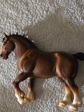 Vintage Breyer Horse Clydesdale Brown w/ Red & White Bobs #80 Draft
