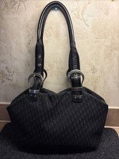 Vintage Christian Dior 2007 Diorissimo Trotter Canvas tote Bag Black Medium