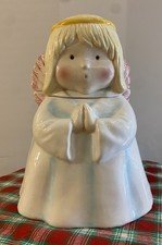 Vintage CKAO Holiday Christmas “Alissa” Praying Angel 11" Ceramic Cookie Jar