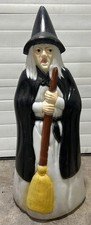 Vintage Empire Lighted Halloween Wicked Witch With Broom Blow Mold 39” Tall