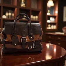 Vintage Gucci Brown Leather & Fur Accent Handbag