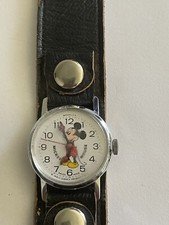 vintage mickey mouse watch walt disney productions swiss made with leather band
