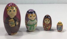 Vintage Nativity Nesting Dolls Set Of 4 Hand-Painted Christmas Decor