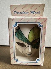 Vintage Painted Face Mask Porcelain Wall Hanging Art IOB