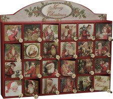 Vintage Santa Wooden Advent Calendar with Doors from