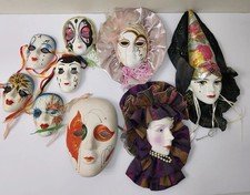 Vintage Venetian Style Wall Masks Porcelain & Ceramic Hand-Painted Faces - Lot 9