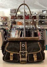 Vintage Y2K Prada Black Nylon Lizard Trim Pocket Frame Nero Bag BR2842