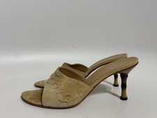 Vtg Gucci Beige Suede Sandal Heels 39