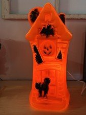 Vtg Halloween Empire Haunted House Blow Mold, New Cord And Bulb. Works. See Pics