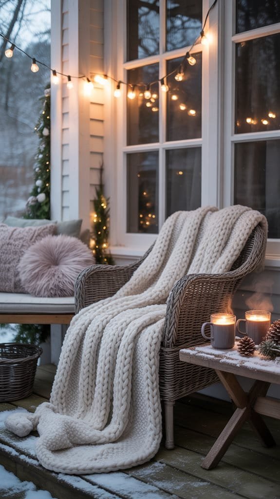 warm cozy layered blankets