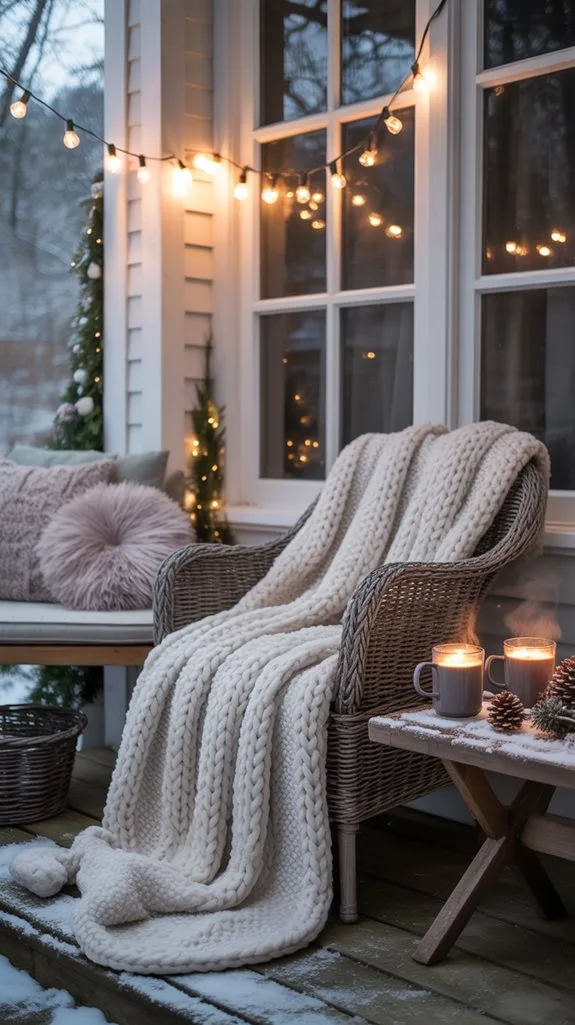 warm cozy layered blankets