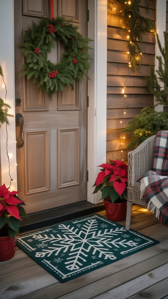 welcoming festive door mats