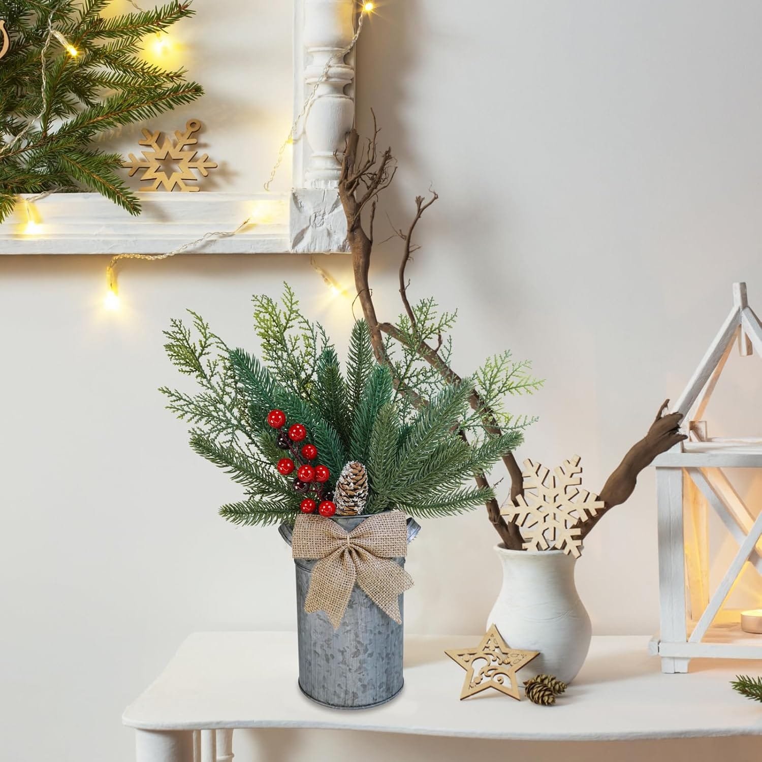 Winlyn 15" Rustic Farmhouse Christmas Centerpiece