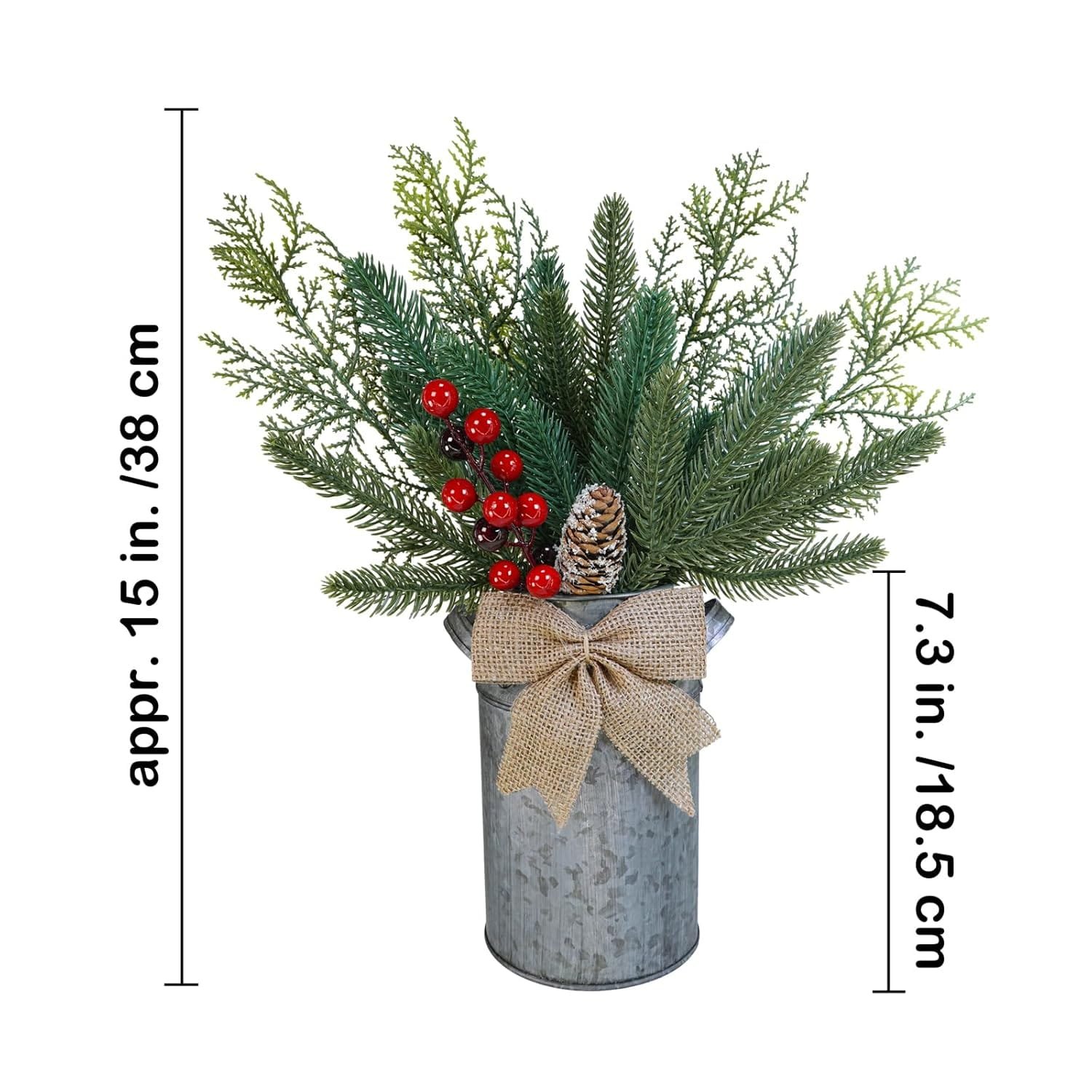 Winlyn 15" Rustic Farmhouse Christmas Centerpiece