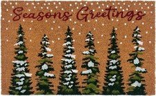 Winter Wonderland Seasons Greetings 18 In. X 30 In. Heavy Outdoor Coir Door Mat