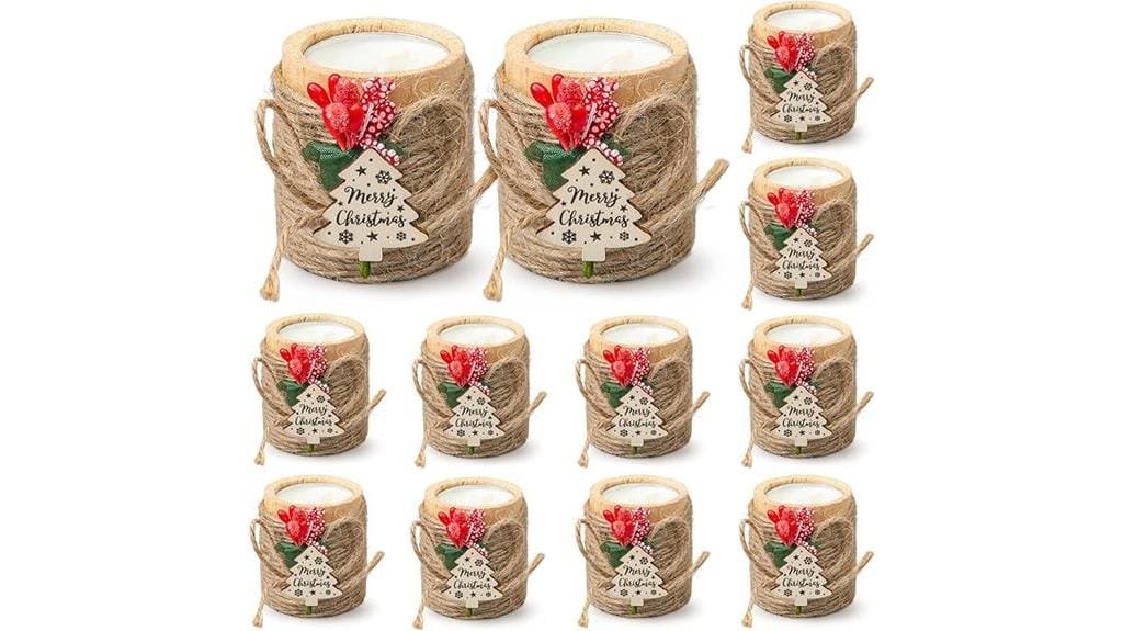 wooden candle holders set