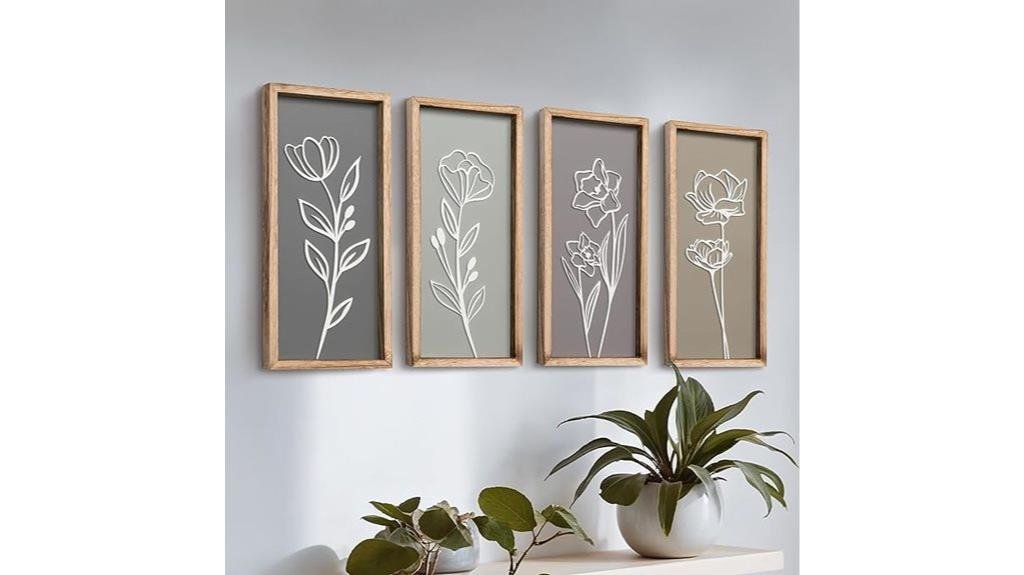 wooden floral wall decor